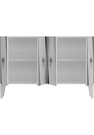 Ka1213bs Elips Konsol Ve Tv Sehpası Beyaz-silver 120cm