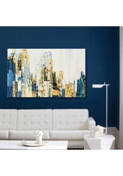 Bina Kabartma El Yapımı Yağlı Boya Tablo 94x64cm