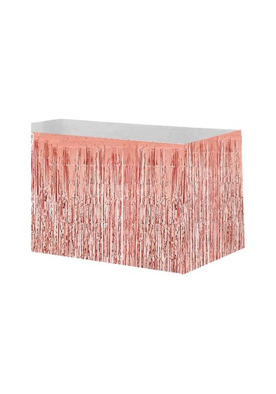 Beysüs Metalik Folyo Rose Gold Püskül Masa Eteği