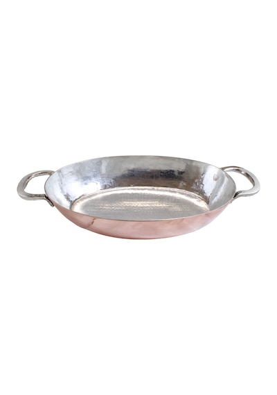 Cuvesta El Yapımı Şef Tipi Kalın 1.5mm Bakır Oval Tava 30x20cm