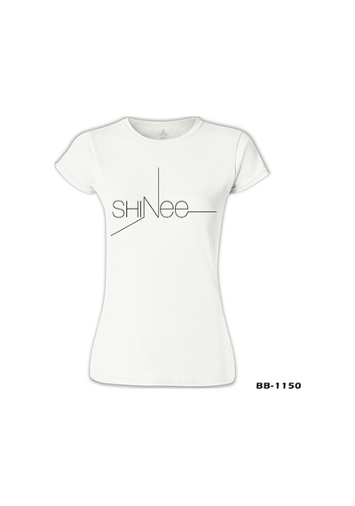 Shinee - Logo Beyaz Kadın Tshirt 001