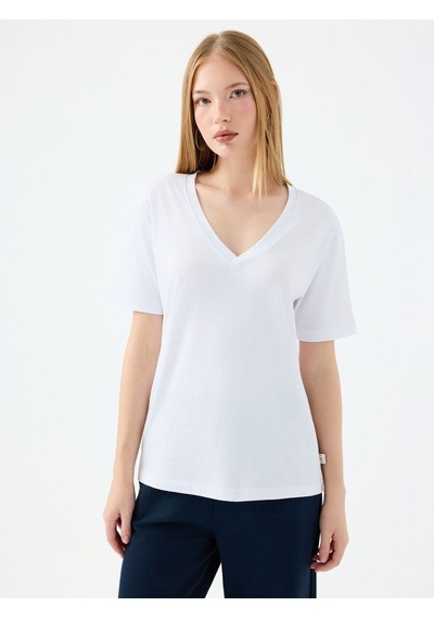 LOFT Regular Fit Kadın Tshirt K.kol Lf2038952 Q1.v1 Beyaz