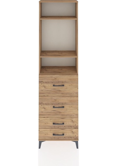 Arges Dolap 3 Raflı 4 Çekmeceli 60x30x221 Çam-çam Atlas Çam