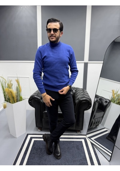 Avni Ceylan Modern Erkek Slim Fit Balıkçı Yaka %100 Pamuk Pike Örgü Triko Kazak A.laci/saks Avni Ceylan Modern Erkek Slim Fit Balıkçı Yaka %100 Pamuk Pike Örgü Triko Kazak A.laci/saks