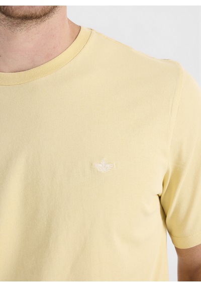 Dockers Sarı Erkek Slim Fit Logo Baskılı %100 Pamuk T-shirt A3143-30 Bej