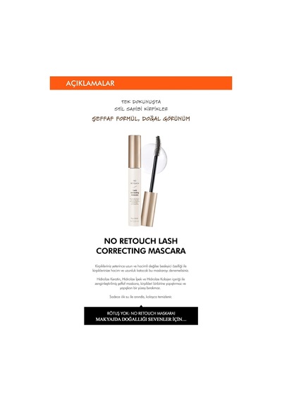 Keratin Ve Kolajen İçeren Besleyici Şeffaf Maskara No Retouch Lash Correcting Mascara Çok Renkli