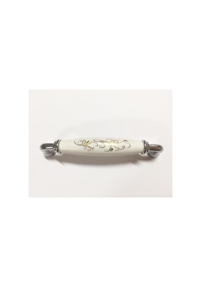 Ehobici.Ltd Porselen Kulp Çiçekli Krom 128Mm