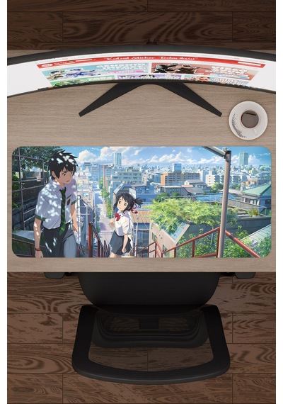 Kimi No Na Wa Kaymaz Dikişli Kauçuk Oyuncu Mousepad V3 - 70x30 Xl Gaming Mouse Pad Fare Altlığı