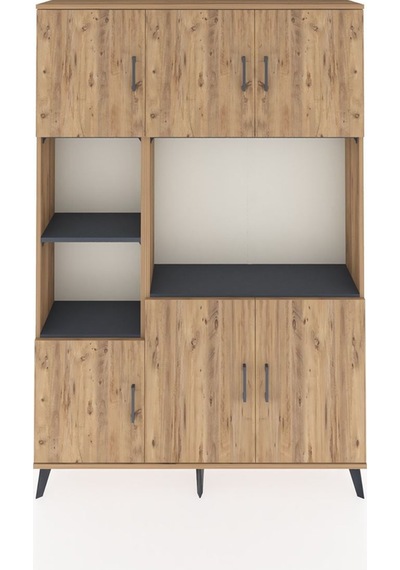 Arges Dolap 9 Raflı 6 Kapaklı 132x30x195 Çam-çam/antrasit Atlas Çam/antrasıt Arges Dolap 9 Raflı 6 Kapaklı 132x30x195 Çam-çam/antrasit Atlas Çam/antrasıt