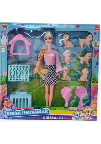 Sevimli Hayvanlar Köpek Bakım Seti - Bebekli