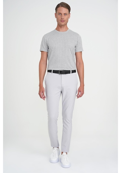 Efor Slim Fit Yan Cepli Esnek Düz Koyu Taş Pamuk Pantolon P 1197 K.Taş