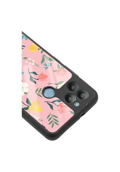 General Mobile Gm 22 Plus Pinky Flowers Tasarımlı Glossy Telefon Kılıfı Çok Renkli