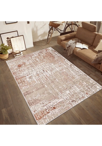 Rovigo Home Dijital Baskı Yıkanabilir Kaymaz Taban Salon Halısı Rvg0465 Kahverengi