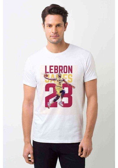 Lebron James Baskılı Beyaz Erkek Tshirt