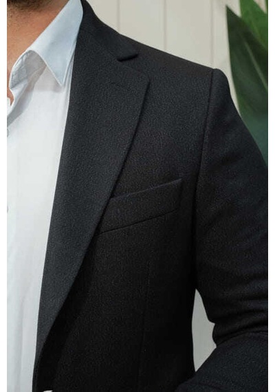 Bys Beystil Sivri Yaka Siyah Ceket 53293 - Slim Fit
