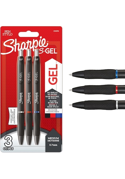 S Gel Jel Mürekkepli Kalem 0.7 Mm Siyah Kırmızı - 3'lü Bls Genel
