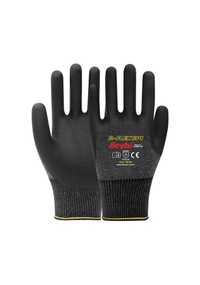 B-flex134 Likralı Nitril Eldiven Gri Siyah