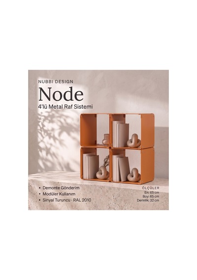 Node 4 Lü Modüler Metal Komodin Açık Raflı Küp Tasarım Başucu Sehpası Turuncu - 940098009 Turuncu Node 4 Lü Modüler Metal Komodin Açık Raflı Küp Tasarım Başucu Sehpası Turuncu - 940098009 Turuncu