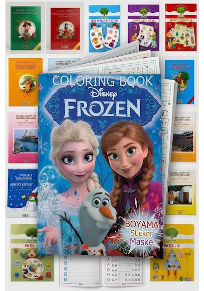 Tatil Seti 24'lü Etkinlik Kavram Boyama Dikkat Matematik 4-7 Yaş Frozen Hediyeli