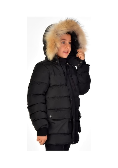 Benitto Kids Erkek Çocuk Natürel Kürklü Mont 51254-siyah Siyah