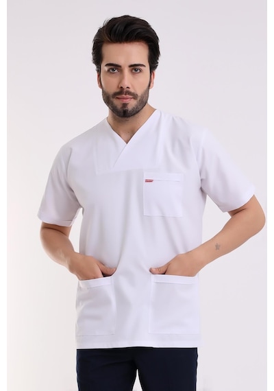 Zarf Yaka Erkek Tek Üst - 171 Beyaz-6348