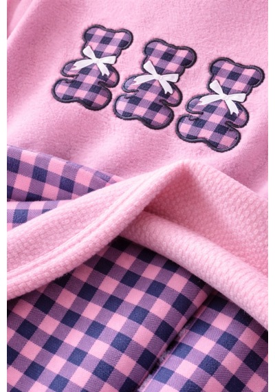 Free Beka Toz Pembe Ayıcık Nakışlı Ve Kurdele Detaylı Termal Anne-kız Pijama Takımı Kombini Free Beka Toz Pembe Ayıcık Nakışlı Ve Kurdele Detaylı Termal Anne-kız Pijama Takımı Kombini