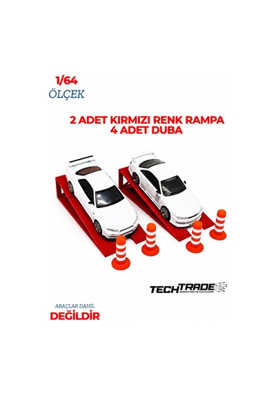 1/64 Ölçek Diorama 2 Adet Kırmızı Rampa + 4 Adet Duba