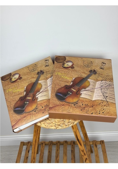 Rabsev Rs25 Fotoğraf Albümü 10x15cm 600 Lük Keman Desenli Kutulu Yatay Dikey Modeli