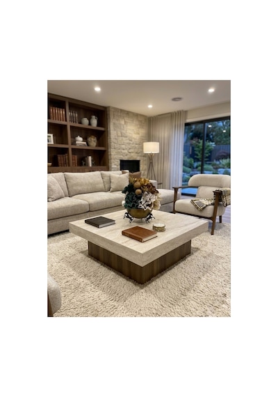 Modern Trave Wood Orta Sehpa Traverten - Ceviz % 100 Mdf Bej Bej Modern Trave Wood Orta Sehpa Traverten - Ceviz % 100 Mdf Bej Bej