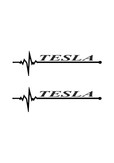 Nabız Ritm Oto Cam Sticker Tesla 30 X 8 Cm