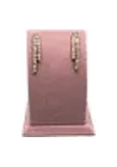 Süet Kumaş Pembe Renk Ayaklı 9/7 Cm Küpe Sergileme Dekoru Çok Renkli