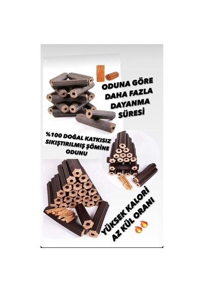 Briket Şömine Odunu 30 G Çıra Hediyeli