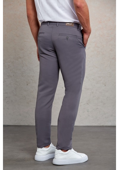Hatemoğlu Gri D. Slim Fit Desenli Yandan Cep Kanvas Pantolon Gri Hatemoğlu Gri D. Slim Fit Desenli Yandan Cep Kanvas Pantolon Gri