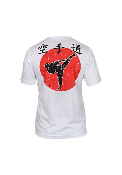Dosmai Dijital Baskılı Karate Bisiklet Yaka Spor T-shirt Krt093 Beyaz