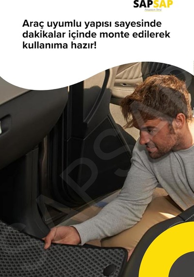 3d Özel Kesim Koku Yapmaz Su Geçirmez Havuzlu Eva Oto Paspas Siyah Mercedes-benz C-class W204 2007-2014 İle Uyumlu
