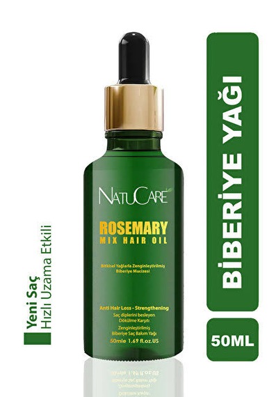 Natucare Saç Dökülmesine Karşı Ve Hızlı Uzatma Etkili Biberiye Yağı 50ml