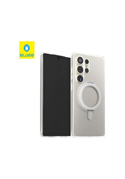 Mr. Gorilla Samsung Uyumlu S25 Şeffaf Kılıf 360 Dönebilen Stand Magsafe Toz Korumalı