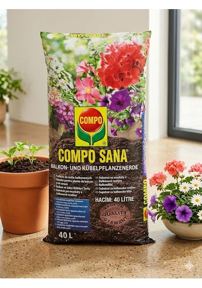 40 Lt Compo Sana İthal Torf, Saksı Torfu, Tohum, Çiçek, Fide Vb İçin 40 L