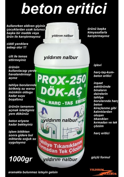 Daha Kuvetli Özel Formül Lavabo Açıcı Harç Taş Kum Beton Eritici