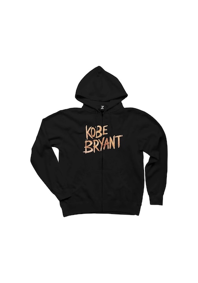 Kobe Bryant Siyah Fermuarlı Kapşonlu Siyah