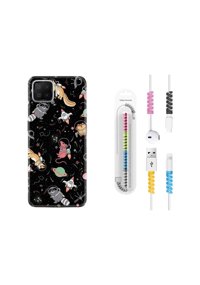 Oppo A73 Kılıf Kablo Koruyuculu Planet Animals 1771