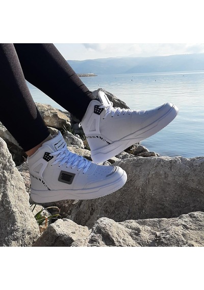 Dunlop 2238-2243 Beyaz, Fuspetli Ortapedik Boğazlı  Basket Spor Ayakkabı AYKSAYAK-000499