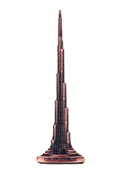 Vintage Metal Burj Khalifa Biblo Bakır 22 Cm Burç Halife