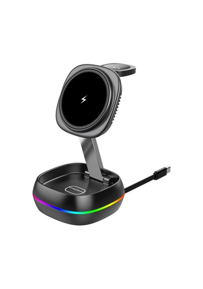 Tr Wx681 Katlanabilir Kablosuz Şarj Standı 15w Rgb 3 İn 1