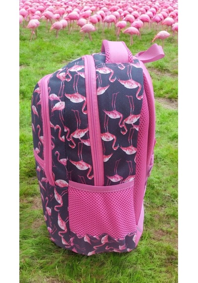 Flamingo Bahçesi Okul Çantası Ve Beslenme Çantası Çok Renkli