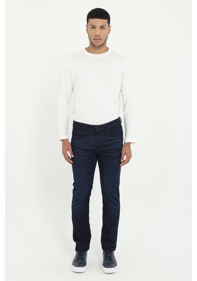 Erkek Slim Fit Lacivert Jean-19312