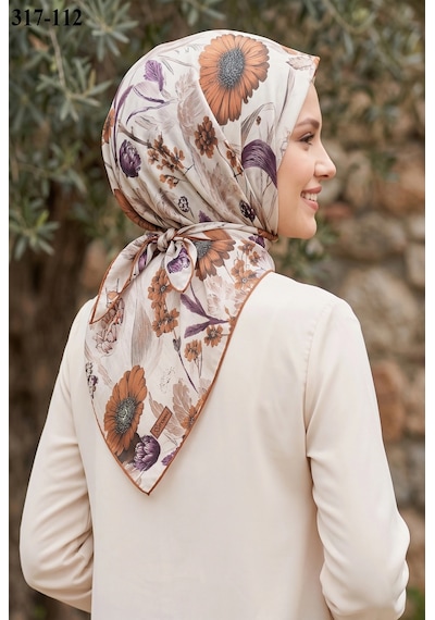 Sharell Desenli Soft Pamuk Eşarp 317-112 Çok Renkli
