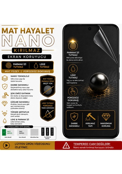Realme P4 Lite Uyumlu Mat Hayalet Parmak İzi Ve Leke Bırakmaz Nano Kırılmaz Darbe Emici Ekran Koruyucu