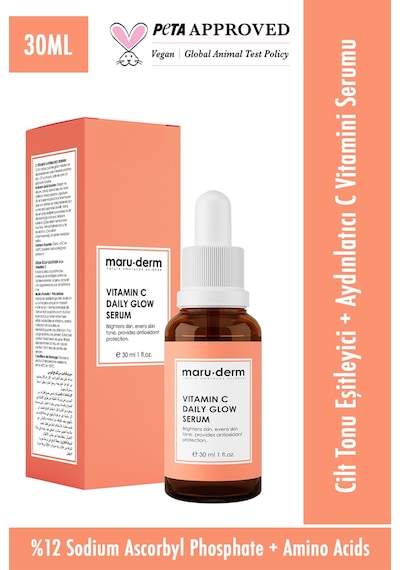 Maruderm C Vitamini ve Peptid Aydınlatıcı Cilt Bakım Serumu 30 ML