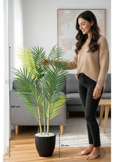 Biçiçek 100 Cm Areka Ağaci 3 Gövdeli̇